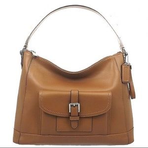 NWOT COACH Charlie Leather Saddle/Brown Hobo Bag